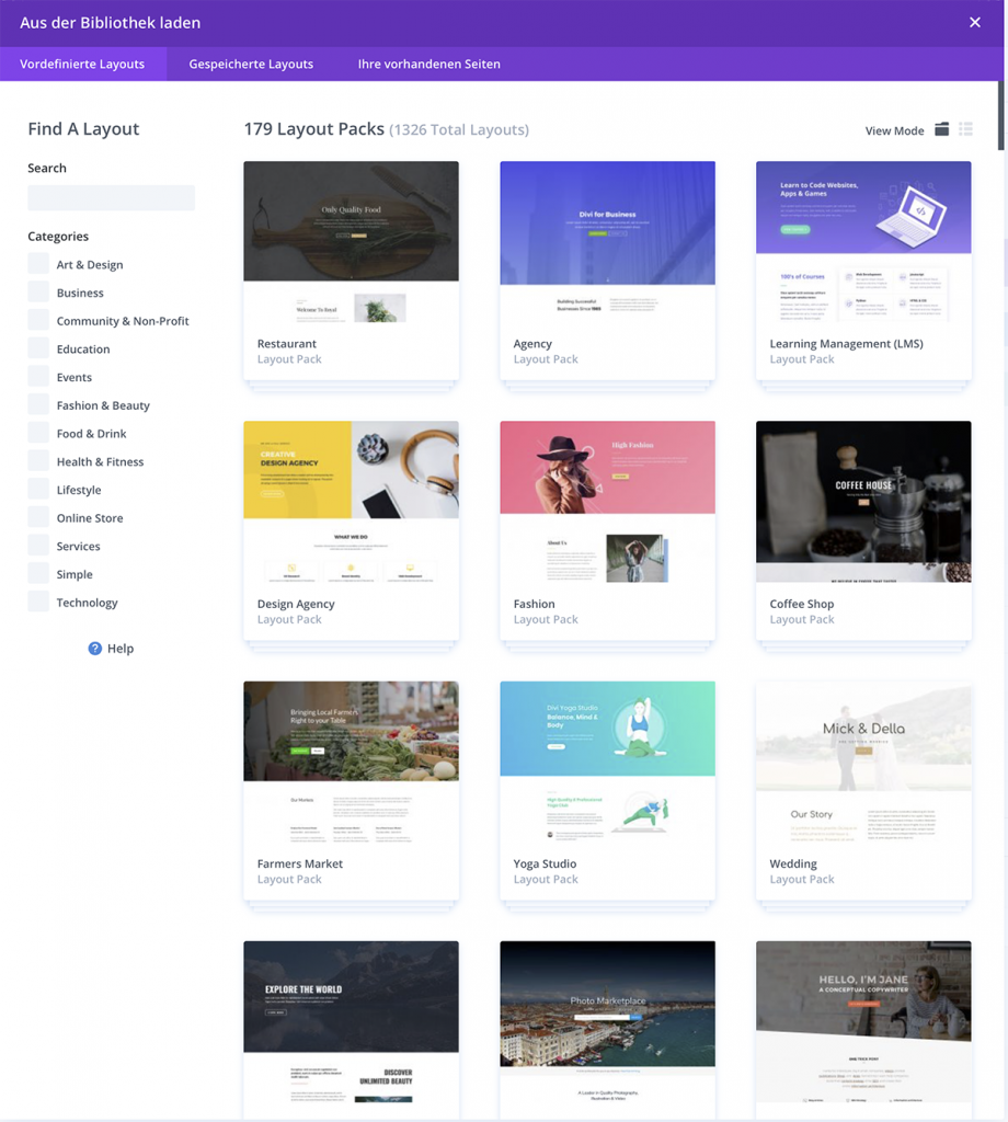 Divi Layoutpacks 1